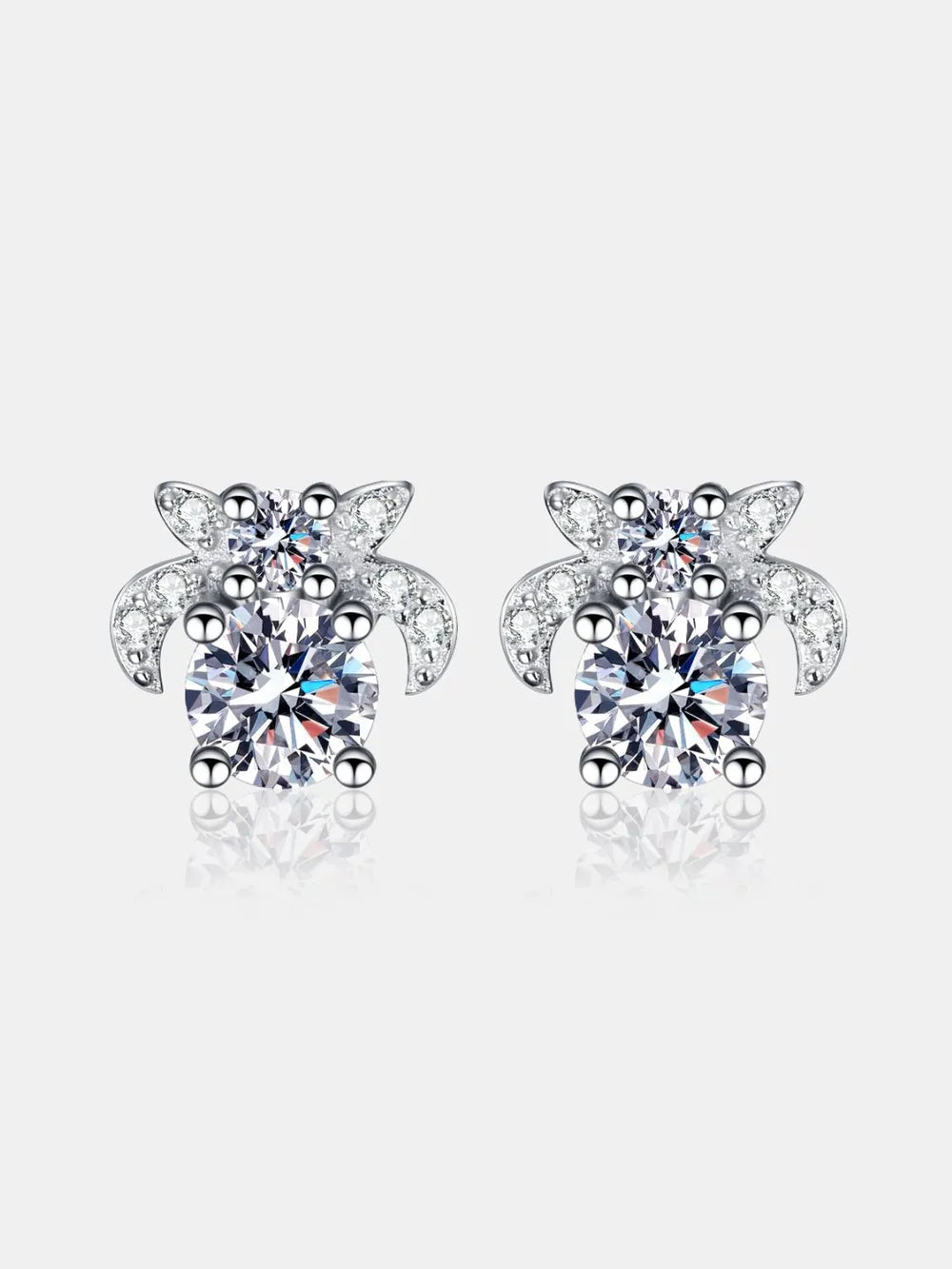 1 carat silver earrings